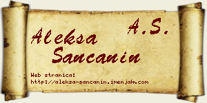 Aleksa Sančanin vizit kartica